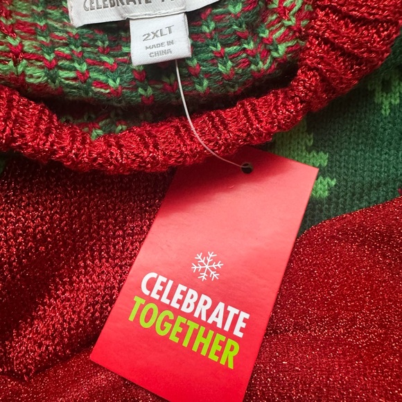 Men's Celebrate Together™ Ugly Christmas Sweater Gift to the World 2XL Tall NEW - Picture 3 of 6